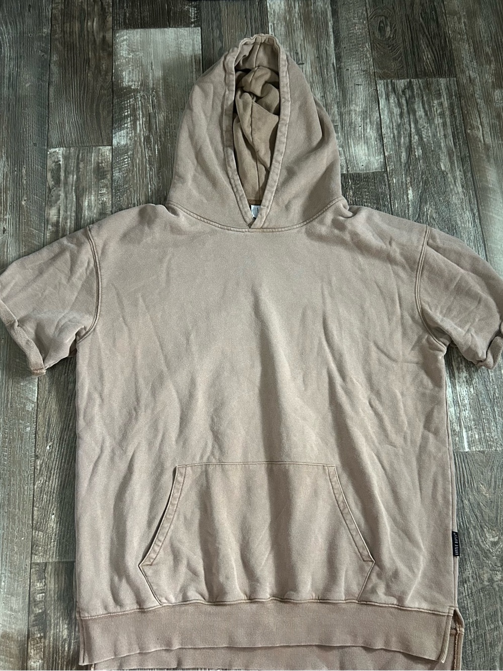 Little Bipsy Taupe Short-Sleeve Hoodie